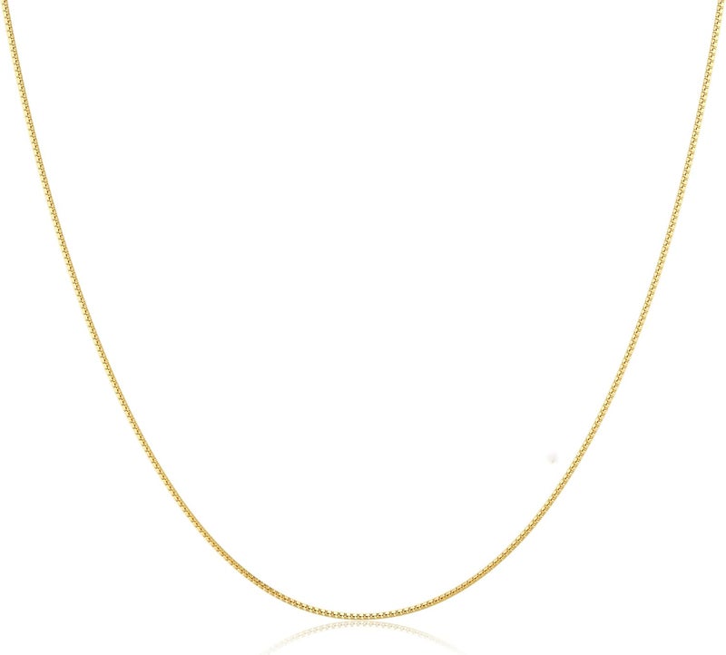 Tewiky Gold Chain Necklace for Women, 14k Gold Plated Thin Beaded Wave Box Chain Necklace Dainty Gold Necklace Simple Layered Gold Choker Necklaces Minimalist Gold Link Chain Necklace Trendy Jewelry for Women - Image 1